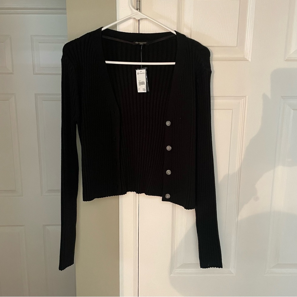 Black cardigan sweater